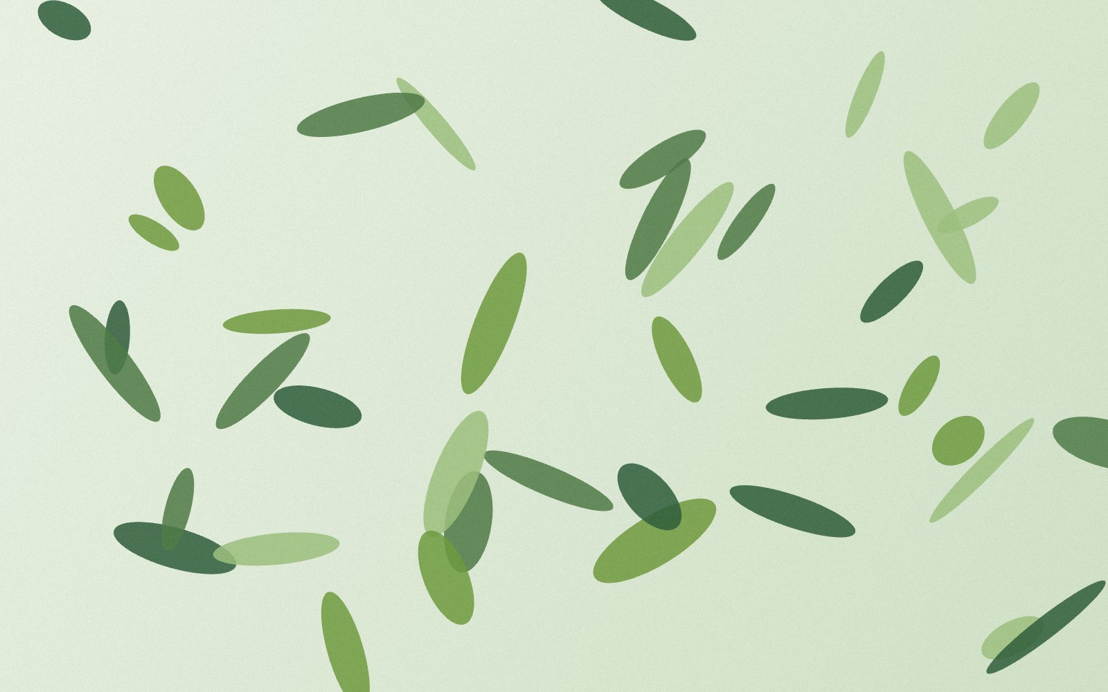 Green leaves scattered on a pale green background.